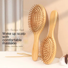 Natural Bamboo Scalp Massage comb Portable Mini Detangling Comb Anti-Static Hair Care comb