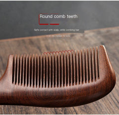 Rounded Teeth Wooden Comb For Scalp Care