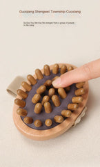 Wooden Massage Brush with Smooth Rounded Bristles