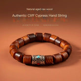 Authentic Cliff Cypress Hand String – Natural Aged Raw Wood Bracelet