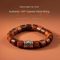 Authentic Cliff Cypress Hand String – Natural Aged Raw Wood Bracelet