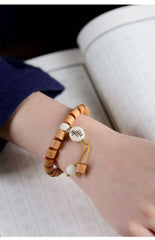 Peace Charm Bodhi Bracelet Wooden Bead Jewelry