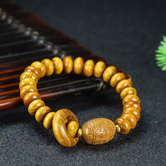 Handcrafted Golden Sandalwood Beads Bracelet – Elegance with Traditional Charm