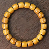 Natural Golden Wood Bead Bracelet – Minimalist Design