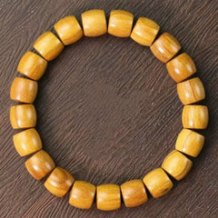 Natural Golden Wood Bead Bracelet – Minimalist Design