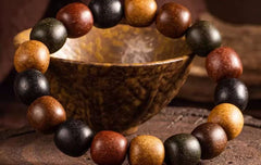 Multi-Tone Incense Bead Bracelet – Rustic Elegance