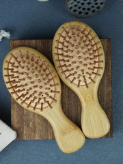 Natural Bamboo Scalp Massage comb Portable Mini Detangling Comb Anti-Static Hair Care comb