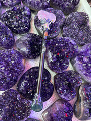 Rose Quartz Heart Crystal Broom Wand | Magical Bohemian Style