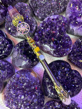 Crystal Broom Wand with Amethyst Point & Pentacle Charm | Magical Bohemian Style