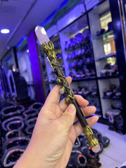 Crystal Broom Wand with Butterfly & Gemstones | Magical Bohemian Style