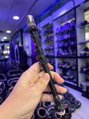 Witch on Broom Crystal Wand with Bronze Accents & Gemstones | Magical Bohemian Style