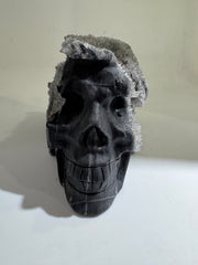 Calcite Skull with Natural Crystal Formation – Unique Mineral Art Sculpture