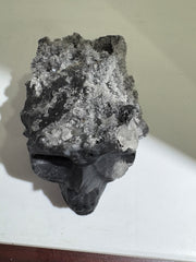 Calcite Skull with Natural Crystal Cluster