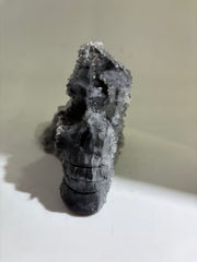 Natural Calcite Crystal Skull Sculpture – Raw Stone & Crystal Cluster Decor