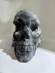 Natural Calcite Crystal Skull Sculpture Raw Stone Decor