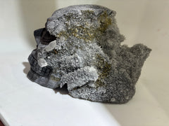 Natural Calcite Crystal Skull Sculpture Raw Stone Decor