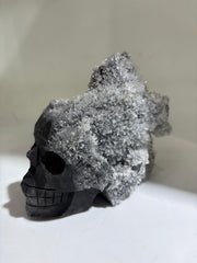 Raw Calcite Crystal Skull Sculpture Natural Stone Decor