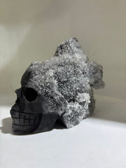 Raw Calcite Crystal Skull Sculpture Natural Stone Decor