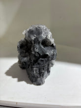 Shadow Frost Calcite Skull Crystal with Natural Druzy Accents