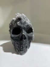 Frosted Phantom Calcite Skull with Natural Druzy Crown