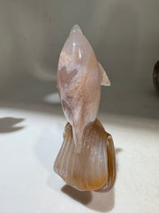 Agate Dolphin Figurine – Unique Ocean Wave Sculpture