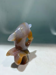 Agate Dolphin Figurine – Artistic Ocean Wave Crystal Sculpture