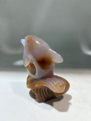 Agate Dolphin Figurine – Artistic Ocean Wave Crystal Sculpture