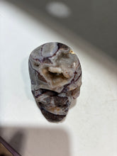 Geode Energy Gem Fluorite Skull Sculpture – Natural Crystal Skull with Cavernous Detail | Mystical Gothic Decor