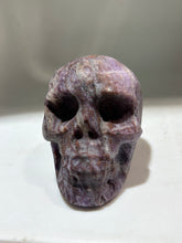Mystic Amethyst Energy Gem Fluorite Skull – Artisan Hand-Carved Crystal Sculpture