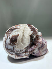 Mystic Earth Vein Energy Gem Fluorite Skull – Hand-Carved Crystal Skull Sculpture