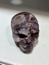Geometric Dream Energy Gem Fluorite Skull – Hand-Carved Crystal Skull with Natural Druzy