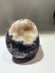 Celestial Amethyst Energy Gem Fluorite Skull – Unique Hand-Carved Crystal Skull with Natural Druzy Crown