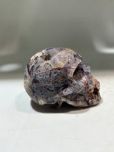 Energy Gem Fluorite Skull – Hand-Carved Natural Crystal Skull with Raw Geode Accents