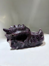 Mystical Purple Dragon Skull – Hand-Carved Raw Crystal Sculpture