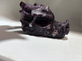 Natural Sphalerite Dragon Head Carving – Unique Purple Crystal Sculpture for Collectors & Home Decor