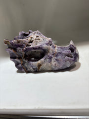 Sphalerite Dragon Head – Unique Purple White Crystal Sculpture