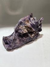 Sphalerite Dragon Head Sculpture – Unique Purple & Beige