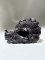 Sphalerite Dragon Head Crystal – Captivating Purple Mineral Sculpture, Fantasy Crystal Decor