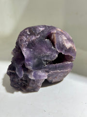 Mystic Amethyst Fluorite Skull with Natural Mineral Veining