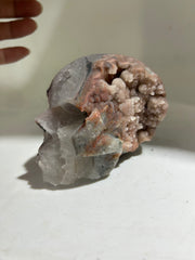 Celestial Geode Fluorite Skull – Hand-Carved Crystal Skull with Natural Druzy Cavity