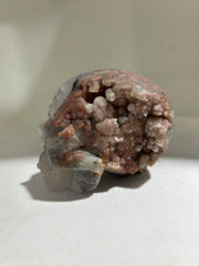 Celestial Geode Fluorite Skull – Hand-Carved Crystal Skull with Natural Druzy Cavity