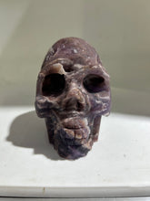 Twilight Veil Fluorite Skull – Unique Crystal Art Sculpture