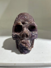 Twilight Veil Fluorite Skull – Unique Crystal Art Sculpture