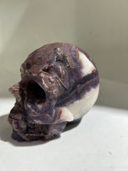 Twilight Veil Fluorite Skull – Unique Crystal Art Sculpture