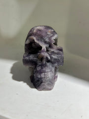 Enchanted Abyss Fluorite Skull – Raw Crystal Gothic Sculpture