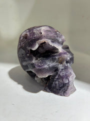 Enchanted Abyss Fluorite Skull – Raw Crystal Gothic Sculpture