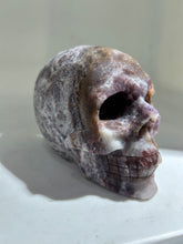 Celestial Veins Raw Fluorite Skull Sculpture – Hand-Carved Crystal Art