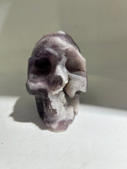 Fluorite Skull | Ethereal Crystal Skull Sculpture | One-of-a-Kind Mineral Art