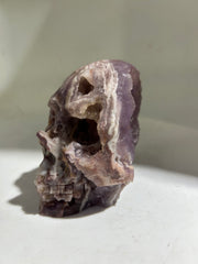 Fluorite Skull | Raw Crystal Skull Sculpture | Unique Gothic Mineral Art