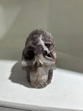 Fluorite Skull with Feathered Wings | Raw Crystal Art Sculpture | Unique Gothic Decor